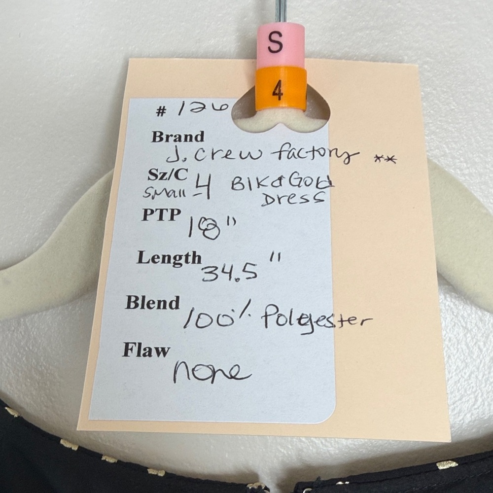 J. Crew Factory Black and Gold Flirty 90’s Y2K Dress Size 4 - Picture 8 of 9